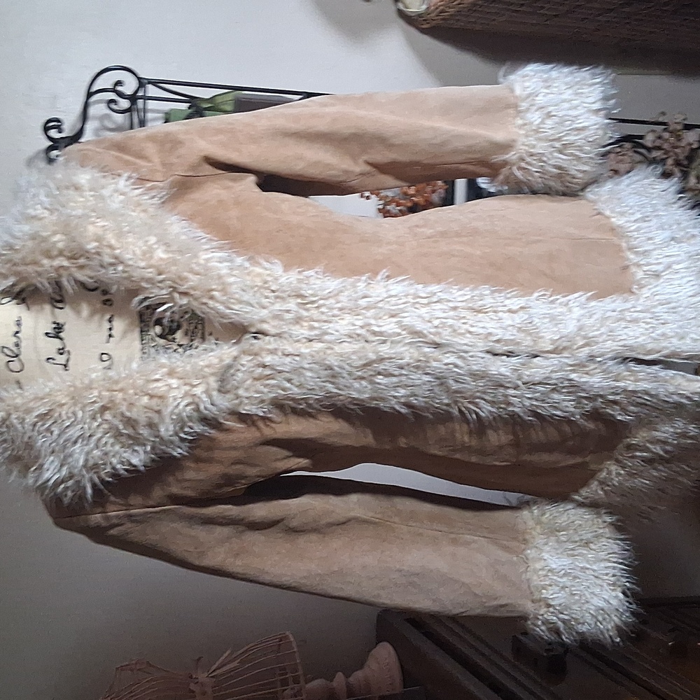 GORGEOUS!! π₯π₯π₯100% Leather/Suede Penny Lane Giacca Coat Size Small - Picture 8 of 13